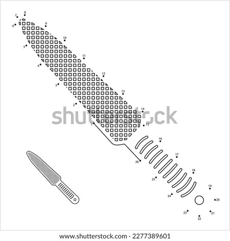 Nail File Icon Dot To Dot, Nail Edge Grinder, Shaper, Smother Vector Art Illustration, Connect The Dots Puzzle Game