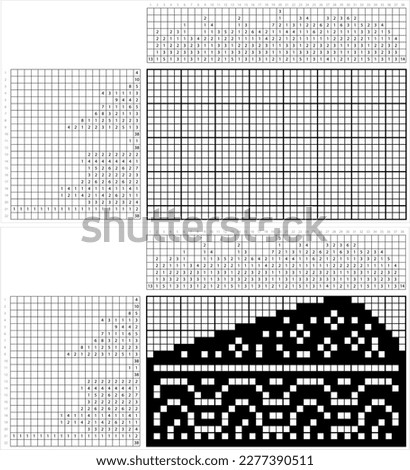 Cake Icon Nonogram Pixel Art, Food Icon, Baked Sweet Food Vector Art Illustration, Logic Puzzle Game Griddlers, Pic-A-Pix, Picture Paint By Numbers, Picross