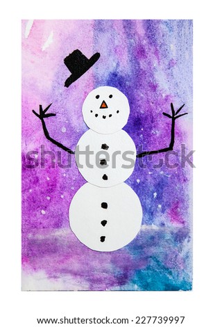 Snowman, painted image