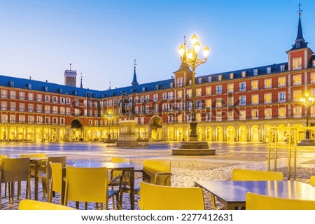 Old town Madrid, Spain's Plaza Mayor in the morning light Royalty-Free Stock Photo #2277412631