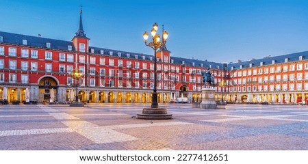 Old town Madrid, Spain's Plaza Mayor in the morning light Royalty-Free Stock Photo #2277412651