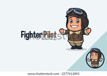 Cute Fighter Pilot Mascot Design Royalty-Free Stock Photo #2277412893