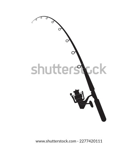 fishing rod icon vector simple design