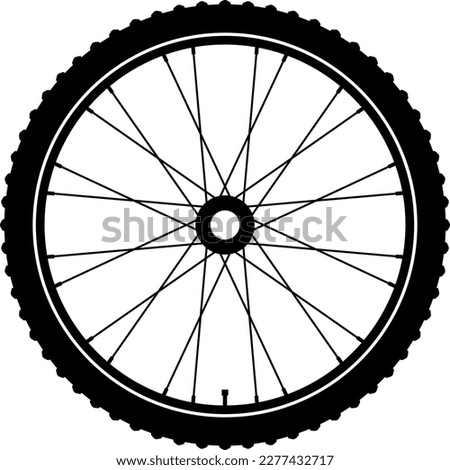 Bike Bicycle wheel vector icon. Bicycle wheel symbol. Bike rubber. Mountain tyre. Valve. Fitness cycle. Motor Bike. Vector Royalty-Free Stock Photo #2277432717