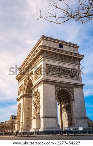 Arc de Triomphe at Sunrise in Paris, France Royalty-Free Stock Photo #2277454227
