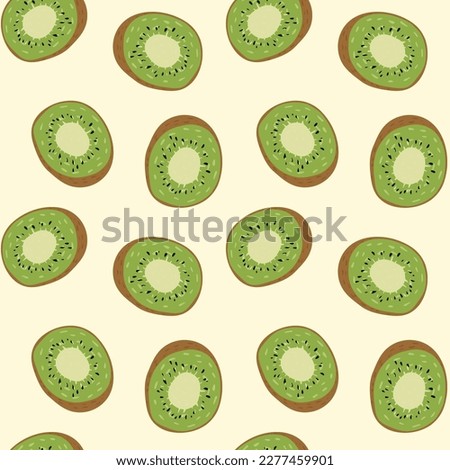  Kiwi slice ornament pattern. Repeat pattern. Vector illustration.