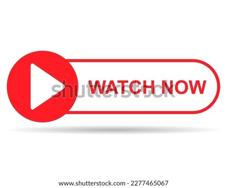 Watch now shadow icon, website online button player symbol, play video vector illustration .