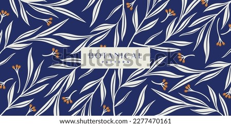 Blue Vintage Botanical Pattern Background Royalty-Free Stock Photo #2277470161