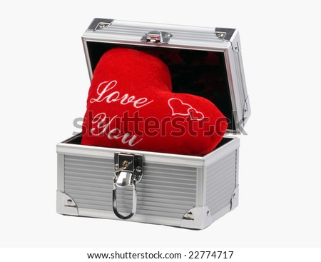 box with heart on white background