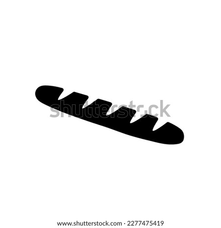 Vector isolated one single long wheat white bread loaf baguette ciabatta colorless black and white outline silhouette shadow shape Royalty-Free Stock Photo #2277475419