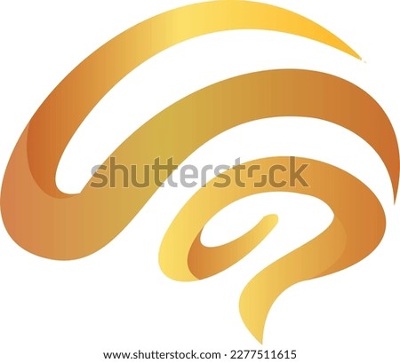 Golden brain logo for education