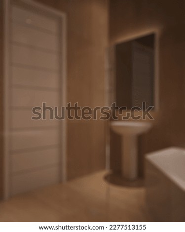 Defocused and Blur Photo of Simple and Minimalist Restroom Interior Design
