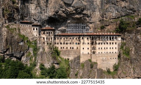 View of Sumela Monastery in Trabzon Province of Turkey. Royalty-Free Stock Photo #2277515435