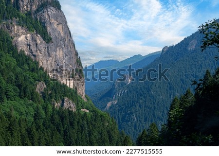View of Sumela Monastery in Trabzon Province of Turkey. Royalty-Free Stock Photo #2277515555