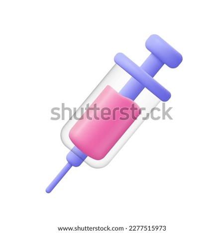 Syringe for medical injection, vaccination. Medicine, medical equipment concept. 3d vector icon. Cartoon minimal style. Royalty-Free Stock Photo #2277515973