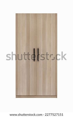 Modern Contemporary Style Wooden Wardrobe isolated on white background Royalty-Free Stock Photo #2277527151