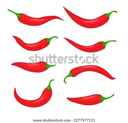 Red chili spicy pepper. Hot chili spice pepper vector icon illustration paprika cooking background Royalty-Free Stock Photo #2277577111