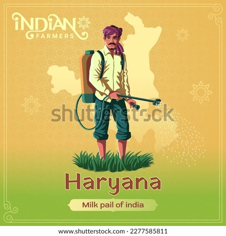 Haryana Farmer - A Vibrant Vector Illustration Depicting the Resilience and Hard Work of Indian Agriculture Royalty-Free Stock Photo #2277585811