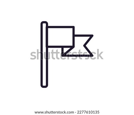 Single line icon of flag High quality vector illustration for design, web sites, internet shops, online books etc. Editable stroke in trendy flat style isolated on white background 