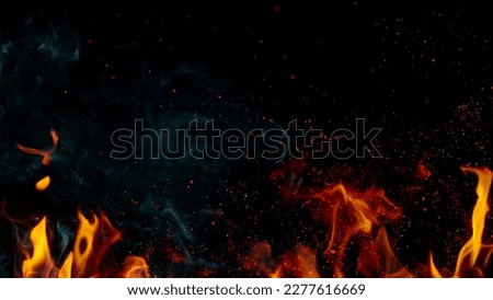 Fire flames isolated on black background Royalty-Free Stock Photo #2277616669