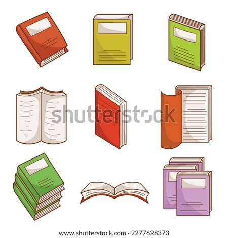 Set of book illustrations, illustration of various books