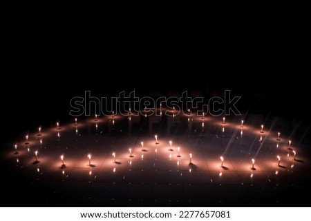 candles at night in the form of love