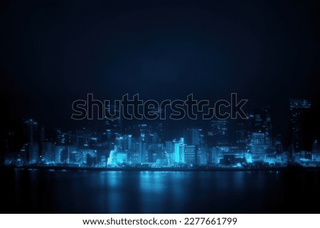 blue neon light city background Royalty-Free Stock Photo #2277661799