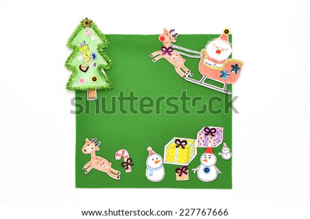 Drawing and coloring Christmas theme, decorate on green background