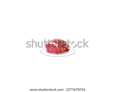 Raw smoked meat "knuckle" for cutting into slices. Vector illustration of a cartoon piece of meat