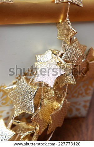 Christmas decoration golden stars