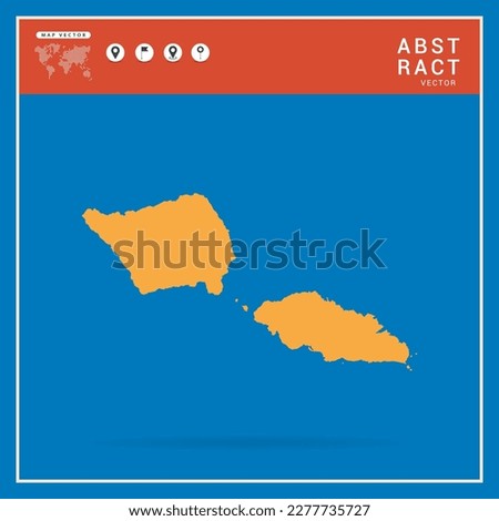 Business Infographic with map of Samoa abstract yellow map  vector illustration.