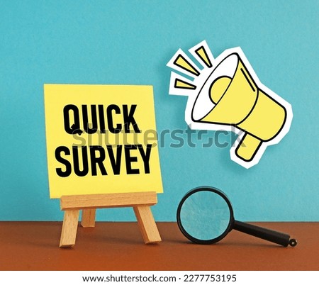 Quick Survey is shown using a text and picture of loudspeaker