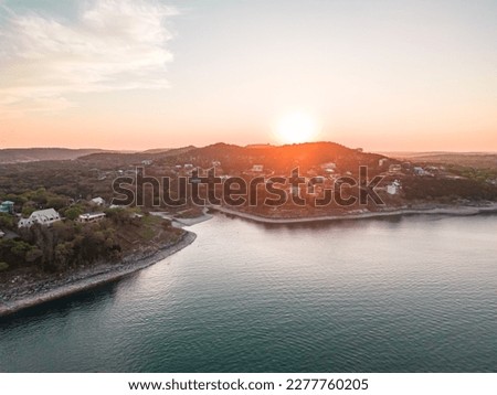 Beautiful sunset photos from the hill country of Texas over Canyon Lake, TX. Royalty-Free Stock Photo #2277760205