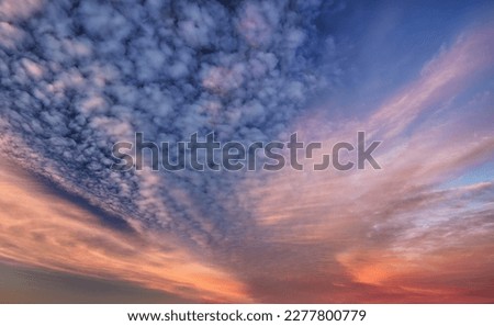 Beautiful morning sky with colorful clouds before sunrise. Dramatic sunrise
