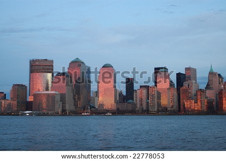 Sunset in Lower Manhattan