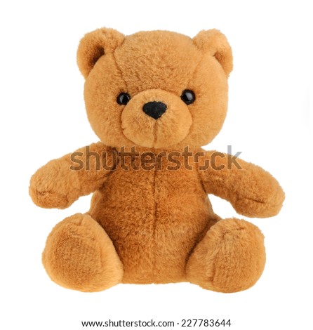 Toy teddy bear isolated on white, cutout Royalty-Free Stock Photo #227783644