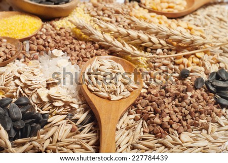Cereals collection Royalty-Free Stock Photo #227784439