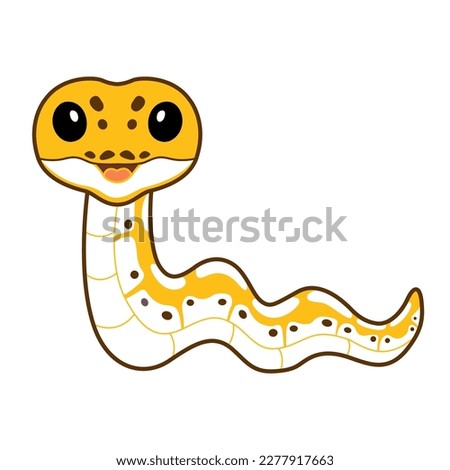Cute pastel ivory ball python cartoon
