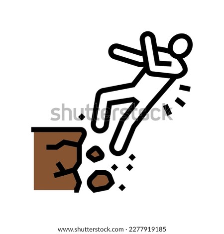 fall cliff man accident color icon vector. fall cliff man accident sign. isolated symbol illustration Royalty-Free Stock Photo #2277919185