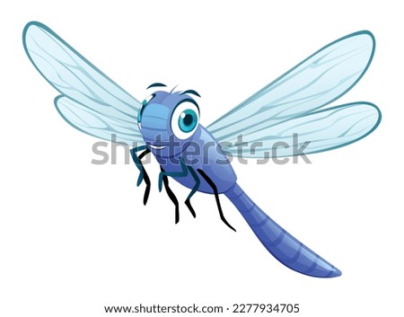 Cute dragonfly cartoon illustration isolated on white background Royalty-Free Stock Photo #2277934705