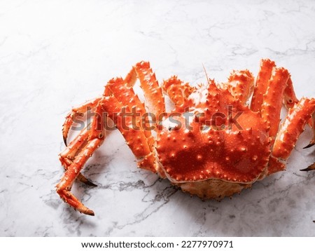 Fresh king crab on marble Royalty-Free Stock Photo #2277970971