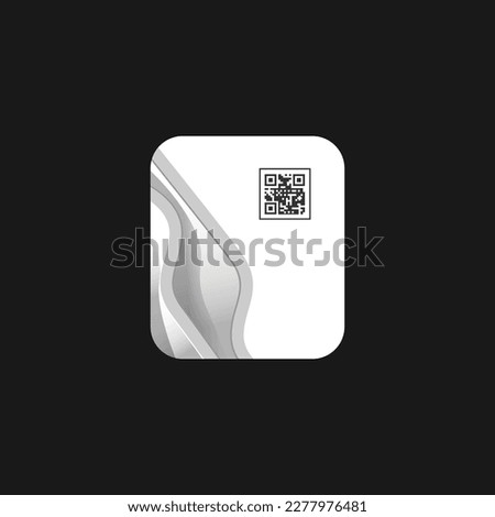 Barcode qr label with abstract white texture clipart