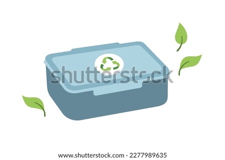 Reusable lunch Box. Sustainable lifestyle, zero waste, ecological concept. Vector illustration in cartoon style. Recycling, waste management, ecology, sustainability. Royalty-Free Stock Photo #2277989635