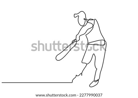 professional baseball male athlete hitting the ball minimalist line art