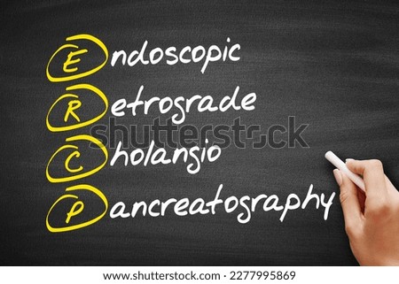 ERCP - Endoscopic Retrograde CholangioPancreatography acronym, concept on blackboard Royalty-Free Stock Photo #2277995869