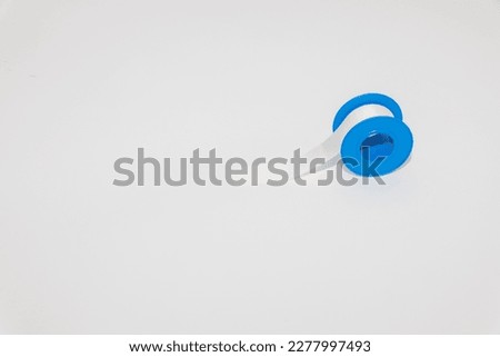 Slice in a roll on a white background, glued on a backing. Medical concept.
