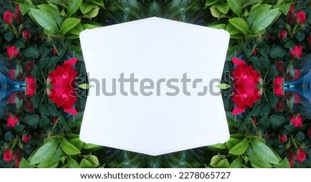 Empty Plate on the Floral background. Mock up with copy space