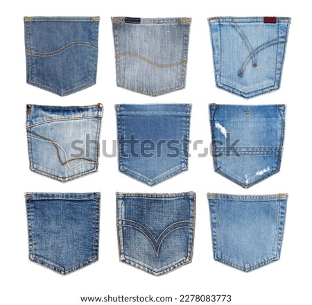 Collection of jeans pockets. isolated on white background Royalty-Free Stock Photo #2278083773