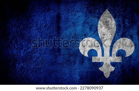 Quebec Province Fleur de Lys emblem abstract background. Quebec is a province of Canada country. Concrete texture background Royalty-Free Stock Photo #2278090937