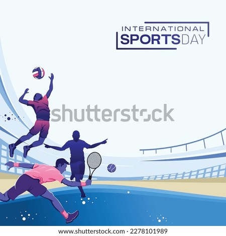 Sports Background Vector. Sports Day Illustration. Graphic Design for the decoration of gift certificates, banners, and flyer Royalty-Free Stock Photo #2278101989